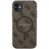 Dėklas GUESS GUHMN61G4GFRW IPHONE 11 6.1 " / XR BROWN / BROWN HARDCASE 4G COLLECTION LEATHER METAL LOGO MAGSAFE