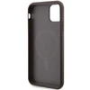 Dėklas GUESS GUHMN61G4GFRW IPHONE 11 6.1 " / XR BROWN / BROWN HARDCASE 4G COLLECTION LEATHER METAL LOGO MAGSAFE