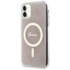 Apple iPhone 11 Guess dėklas 4G MagSafe (GUHMN61H4STP) rožinės spalvos