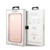 Apple iPhone 13 Guess Dėklas silikoninis Logo Plate MagSafe (GUHMP13MSBPLP) rožinės spalvos