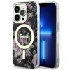Apple iPhone 14 Pro Guess dėklas Flower MagSafe (GUHMP14LHCFWSK) juodos spalvos
