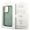 Guess dėklas, skirtas iPhone 14 Pro 6,1 GUHMP14LHTCMA khaki spalvos hard dėklas, skirtas Gold Outline Translucent MagSafe