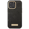 Guess telefono dėklas iPhone 14 Pro 6,1 GUHMP14LSAPSTK juodas hard telefono dėklas Peony Logo Plate MagSafe