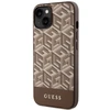 Guess GUHMP14MHGCFSEW Apple iPhone 14 Plus / 15 Plus 6.7″ rudos spalvos kietas dėklas GCube Stripes MagSafe
