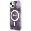 Apple iPhone 14 Guess dėklas Golden Marble Collection MagSafe (GUHMP14SHTMRSU) violetinės spalvos