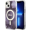 Apple iPhone 14 Guess dėklas Golden Marble Collection MagSafe (GUHMP14SHTMRSU) violetinės spalvos
