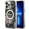 Apple iPhone 14 Pro Max Guess dėklas Flower MagSafe (GUHMP14XHCFWSK) juodos spalvos