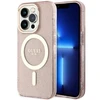 Guess Glitter Gold MagSafe - dėklas skirtas Apple iPhone 14 Pro Max Rožinė