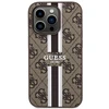 Apple iPhone 14 Pro Max Guess dėklas 4G Printed Stripe MagSafe (GUHMP14XP4RPSW) rudos spalvos