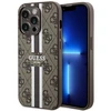 Apple iPhone 14 Pro Max Guess dėklas 4G Printed Stripe MagSafe (GUHMP14XP4RPSW) rudos spalvos