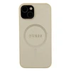 Apple iPhone 15 Plus Guess dėklas Saffiano MagSafe (GUHMP15MPSAHMCB) aukso spalvos