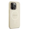 Dėklas GUESS GUHMP15XPSAHMCB IPHONE 15 PRO MAX 6.7 "ZLOTY/GOLD HARDCASE SAFFIANO MAGSAFE