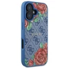 Guess GUHMP16SP4ROPEMCB Apple iPhone 16 6.1" dėklas telefonui mėlynos spalvos 4G Flowers Print MagSafe