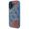 Guess GUHMP16SP4ROPEMCB Apple iPhone 16 6.1" dėklas telefonui mėlynos spalvos 4G Flowers Print MagSafe