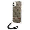 Apple iPhone 11 Guess dėklas 4G Print Strap (GUOHCN61H4STW) rudos spalvos