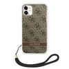 Apple iPhone 11 Guess dėklas 4G Print Strap (GUOHCN61H4STW) rudos spalvos