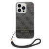 Apple iPhone 14 Pro Guess dėklas 4G Print Strap (GUOHCP14LH4STK) juodos spalvos