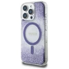 Dėklas Guess HC Resin Bottom Glitter Apple iPhone 16 Pro Max MagSafe violetinės spalvos