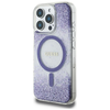 Dėklas Guess HC Resin Bottom Glitter Apple iPhone 16 Pro MagSafe violetinės spalvos