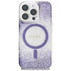 Dėklas Guess HC Resin Bottom Glitter Apple iPhone 16 Pro Max MagSafe violetinės spalvos