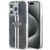 Dėklas GUESS GUHCP15LH4SGK IPHONE 15 PRO 6.1 "Juodas/Juodas HARDCASE IML 4G GOLD STRIPE