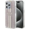Dėklas GUESS GUHCP15LH4SGP IPHONE 15 PRO 6.1 "Rožinis/Rožinis HARDCASE IML 4G GOLD STRIPE