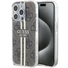 Dėklas GUESS GUHCP15XH4SGW IPHONE 15 PRO MAX 6.7 "BROWN/BROWN HARDCASE IML 4G GOLD STRIPE