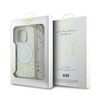 Guess IML Flowers Allover Electro With Pearl Strap MagSafe - dėklas skirtas Apple iPhone 16 Pro Baltas
