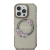 Guess IML Flowers Wreath MagSafe Apple iPhone 16 Pro - dėklas telefonui juodos spalvos