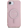 Guess IML Glitter Circle MagSafe dėklas iPhone 16e - rožinis