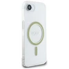 Guess IML Glitter Circle MagSafe iPhone 16e dėklas – skaidrus