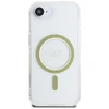 Guess IML Glitter Circle MagSafe iPhone 16e dėklas – skaidrus