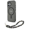 Guess IML Glitter With Pearl Strap MagSafe case Apple iPhone 16 - dėklas telefonui juodos spalvos