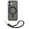 Guess IML Glitter With Pearl Strap MagSafe case Apple iPhone 16 - dėklas telefonui juodos spalvos