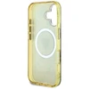 Guess IML 4G Glitter and Triangle Logo MagSafe Apple iPhone 16 dėklas telefonui rudos spalvos