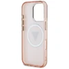 Guess IML Metal Glitter 4G Circle Triangle MagSafe dėklas, skirtas iPhone 16 Pro Max - Rožinė