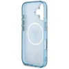 Guess IML Metal Glitter 4G Circle Triangle MagSafe dėklas, skirtas iPhone 16 - Mėlyna