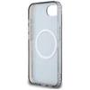 Guess IML Metal Glitter Flowers Triangle MagSafe dėklas iPhone 16e - juodas