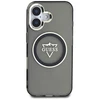Dėklas Guess IML Metal Mountain Logo MagSafe Apple iPhone 16 juodos spalvos