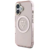 Dėklas Guess IML Metal Mountain Logo MagSafe Apple iPhone 16 rožinės spalvos