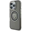 Dėklas Guess IML Metal Mountain Logo MagSafe Apple iPhone 16 Pro juodos spalvos