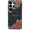 Guess Leather 4G Flowers Print Metal Classic Logo MagSafe Samsung Galaxy S25 Ultra dėklas telefonui juodos spalvos