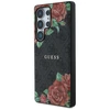 Guess Leather 4G Flowers Print Metal Classic Logo MagSafe Samsung Galaxy S25 Ultra dėklas telefonui juodos spalvos