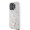 Guess Leather 4G Triangle Strass MagSafe Apple iPhone 16 Pro – dėklas telefonui rožinės spalvos