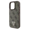 GUESS dėklas skirtas Apple iPhone 16 Pro GUHCP16LP4TDPW (PU Leather 4G Triangle Strass) rudos spalvos
