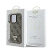 GUESS dėklas skirtas Apple iPhone 16 Pro GUHCP16LP4TDPW (PU Leather 4G Triangle Strass) rudos spalvos