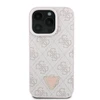 Guess Leather 4G Triangle Strass MagSafe Apple iPhone 16 Pro – dėklas telefonui rožinės spalvos