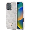 Guess Leather 4G Triangle Strass MagSafe Apple iPhone 16 Pro – dėklas telefonui rožinės spalvos