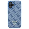 Guess Leather Metal Logo Strass Crossbody Apple iPhone 16 - dėklas telefonui mėlynos spalvos