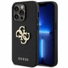 Dėklas GUESS GUHCP15LPP4LGK IPHONE 15 PRO 6.1 "Juodas/Juodas HARDCASE LEATHER PERFORATED 4G GLITTER LOGO